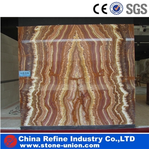 High Quality Tiger Onyx Slab For Floor Tile & Tv Background