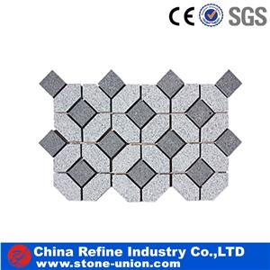 Mixed Granite Honed Paving Stone Customized Shape Patio Walkway Floor Paving
