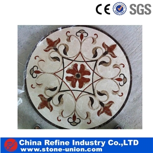 Round Decoration Marble Waterjet Floor Pattern Medallion