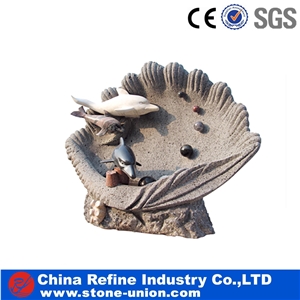 Sculptured Gery Granite Shell Design Fountain
