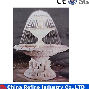 Wholesale Polished Hand Carved Water Fountain &Three Tiers Yellow Marble Fountain&Cheaper Beige Garden Fountain &Carved Fountain for Factory