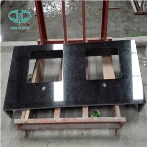 Black Galaxy Granite Bathroom Countertops,India Black Kitchen,Bar,Desk
