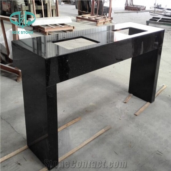 Black Galaxy Granite Bathroom Countertops,India Black Kitchen,Bar,Desk