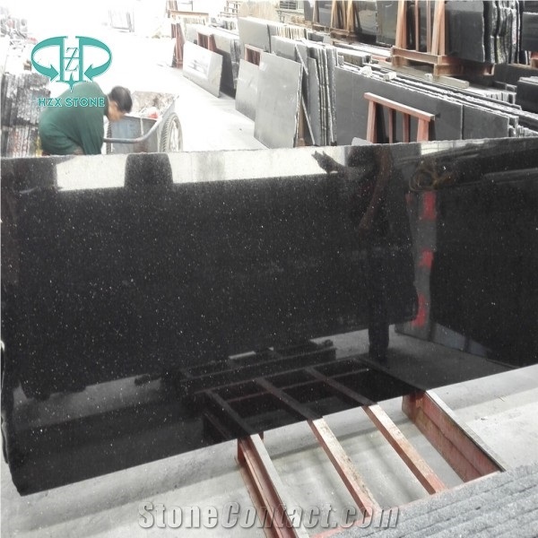 Black Galaxy Granite Bathroom Countertops,India Black Kitchen,Bar,Desk