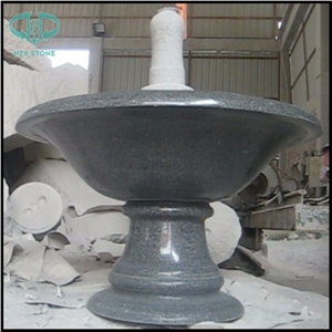 Black Granite Round Shape Pineapple Finish Flower Planter, Natural Split Finish Flower Pot for Garden Decoration