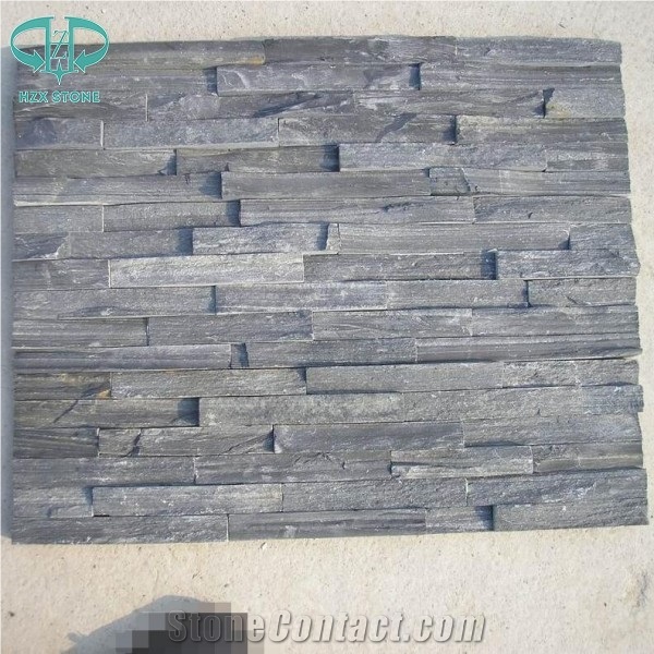 Black Slate Cultural Stone Panel Tiles for Wall Cladding,Roofing Tiles,Flooring Tiles,Wall Veneer Stone Tiles,Outdoor Wall Tiles,Ledge Stone Siding,Slate Pattern Paving Stone