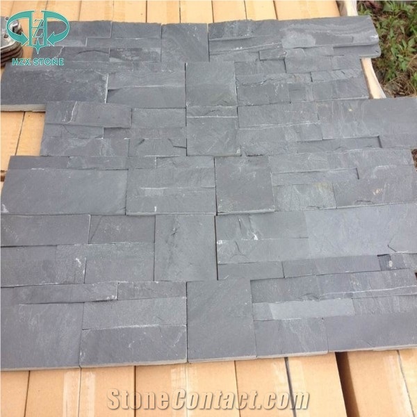 Black Slate Cultural Stone Panel Tiles for Wall Cladding,Roofing Tiles,Flooring Tiles,Wall Veneer Stone Tiles,Outdoor Wall Tiles,Ledge Stone Siding,Slate Pattern Paving Stone
