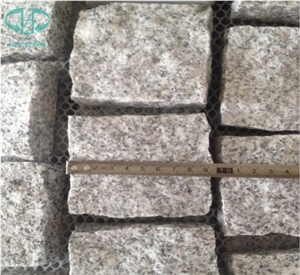 Cheap G602 Cubestone with Mesh, Light Grey,China Grey Sardo,New Bianco Sardo,Natural Split Cubestone for Grey Paving Stone,Walkway Pavers,Exterior Pattern,Garden Paving,Cobble Stone,Driveway Paver
