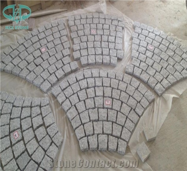 Cheap G602 Cubestone with Mesh, Light Grey,China Grey Sardo,New Bianco Sardo,Natural Split Cubestone for Grey Paving Stone,Walkway Pavers,Exterior Pattern,Garden Paving,Cobble Stone,Driveway Paver
