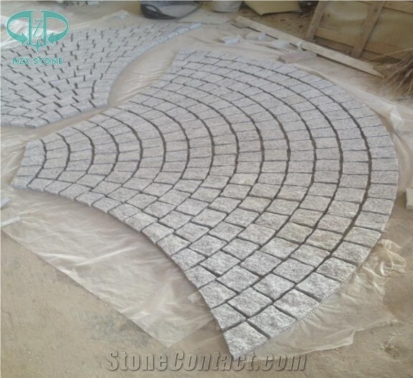 Cheap G602 Cubestone with Mesh, Light Grey,China Grey Sardo,New Bianco Sardo,Natural Split Cubestone for Grey Paving Stone,Walkway Pavers,Exterior Pattern,Garden Paving,Cobble Stone,Driveway Paver