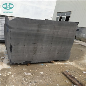 China Black Jade Marble Rough Blocks, Pure Black Marble Block