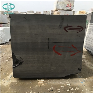 China Black Jade Marble Sawn Cut Blocks, Pure Black Marble Block