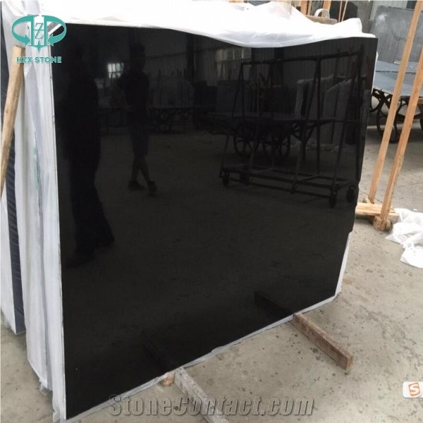China Black Jade Marble Sawn Cut Blocks, Pure Black Marble Block