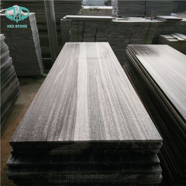 China Flamed Nero Santiago G302 Grey Granite Slabs & Tiles, Shandong Negro Grey Landscape Granite, Chinese Natural Black Paving Landscape Stone, Wall & Flooring