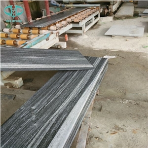 China Flamed Nero Santiago G302 Grey Granite Slabs & Tiles, Shandong Negro Grey Landscape Granite, Chinese Natural Black Paving Landscape Stone, Wall & Flooring
