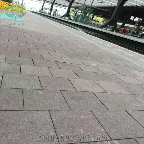 China G666 Red Porphyry Slab, China Red Porphyry, China Red Porphyry Granite Slabs & Tiles, Bushhammered Red Tiles for Project