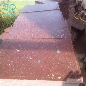 China G666 Red Porphyry Slab, China Red Porphyry, China Red Porphyry Granite Slabs & Tiles, Bushhammered Red Tiles for Project