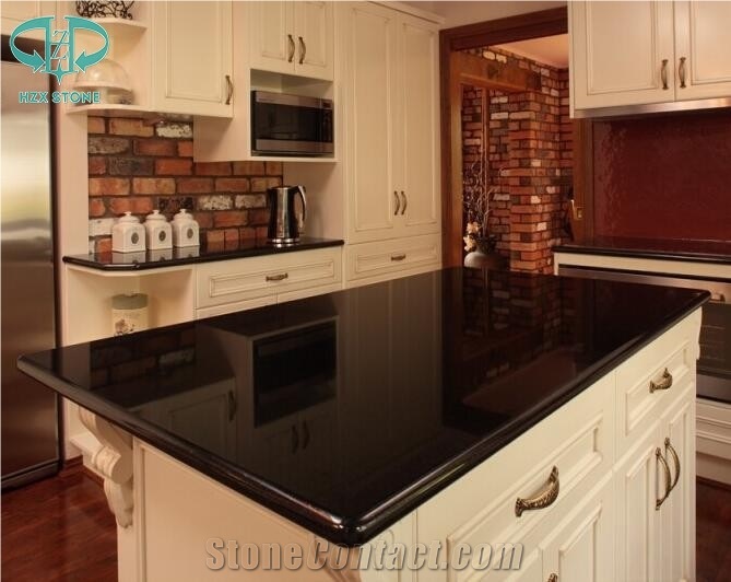 Chinese Absolute Black Granite Kitchen Countertops Kitchen Worktops Bar Tops Kitchen Island Tops