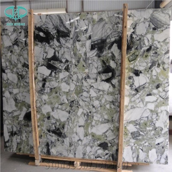 Cool Emerald Marble, Light Green Marble Flooring Tile, Translucent Marble Slab, Ice Jade Green Polished Slabs