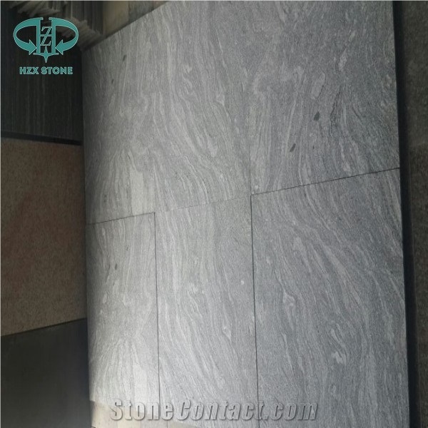 Cross Cut Granite Slab, Nero Santiago Granite, Grey Landscape Granite, Landscape Grey Granite, New Negro Santiago Granite, G302 Grey Granite Slabs & Tiles