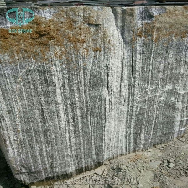 Cross Cut Granite Slab, Nero Santiago Granite, Grey Landscape Granite, Landscape Grey Granite, New Negro Santiago Granite, G302 Grey Granite Slabs & Tiles