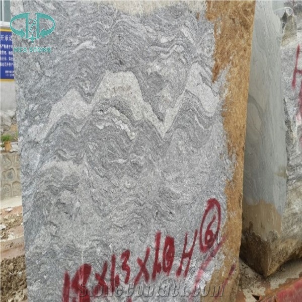 Cross Cut Granite Slab, Nero Santiago Granite, Grey Landscape Granite, Landscape Grey Granite, New Negro Santiago Granite, G302 Grey Granite Slabs & Tiles