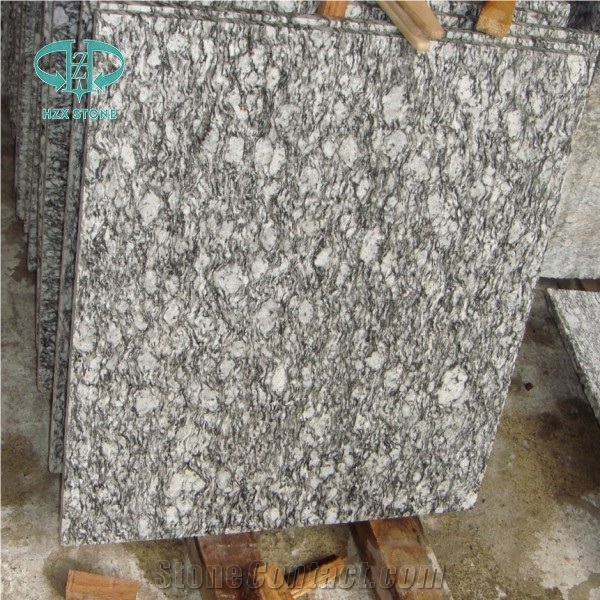 G377 Spray White Granite Polished Tiles/Slabs,Seawave White