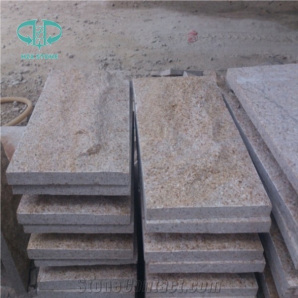 G682 Yellow Beige Granite Flamed Bushhamered Paving Stone Patio Walkway Driving Terrace Pavers/Floor/Rusty Yellow/Sunset Gold Stone