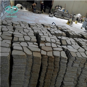 G682 Yellow Beige Granite Flamed Bushhamered Paving Stone Patio Walkway Driving Terrace Pavers/Floor/Rusty Yellow/Sunset Gold Stone