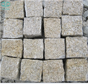 G682 Yellow Granite Cobble Stone Paving Sets Granite Cube Stone Paving Stone Driveway Walkway Patio Garden Landscape Pavers
