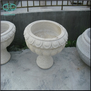 Granite Flower Planter, G603 Grey Granite Flower Pot