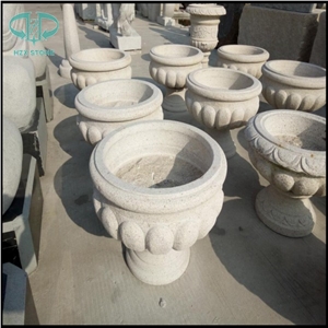 Granite Flower Planter, G603 Grey Granite Flower Pot