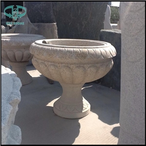 Granite Flower Planter, G603 Grey Granite Flower Pot