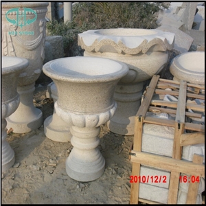 Granite Flower Pots Stand Planter Box, White Granite Flower Pots