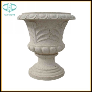 Granite Flower Pots Stand Planter Box, White Granite Flower Pots