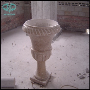 Granite Flower Pots Stand Planter Box, White Granite Flower Pots