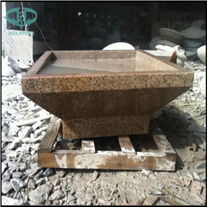 Granite Garden Flower Pot 03, G682 Yellow Granite Landscaping Planters