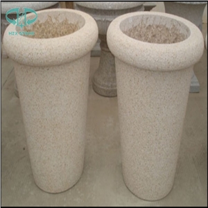 Granite Garden Flower Pot 03, G682 Yellow Granite Landscaping Planters