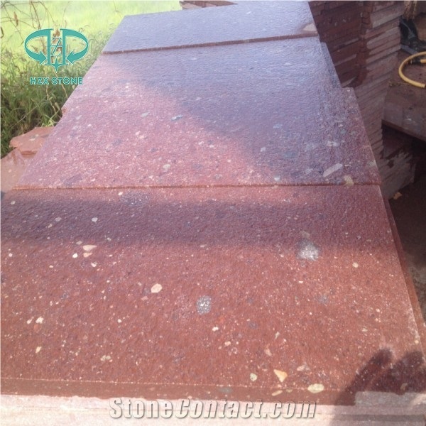 Putian Red Porphery Paving/Cobble,Fan Shape Cube