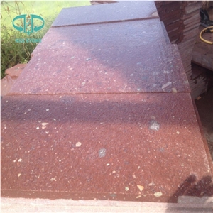 Putian Red Porphery Paving/Cobble,Fan Shape Cube
