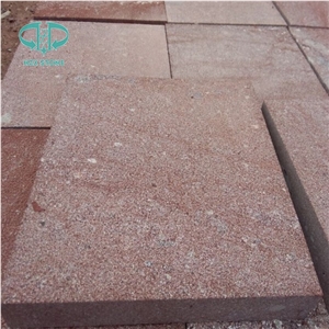 Putian Red Porphery Paving/Cobble,Fan Shape Cube