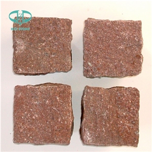 Putian Red Porphery Paving/Cobble,Fan Shape Cube