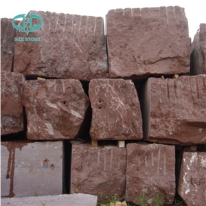 Putian Red Porphery Paving/Cobble,Fan Shape Cube