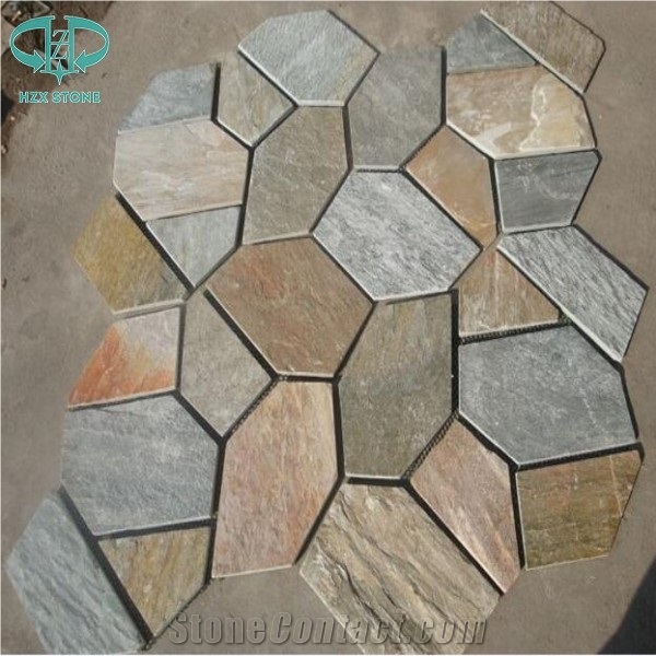 Rusty Slate Random Flagstones,Irregular Flagstones,Flagstone for Patio,Walkway Pavers,Driveway,Wall Cladding,Roofing Tiles,Flooring Tiles,Outdoor Wall Tiles,Paving Stone,Landscaping Flagstone