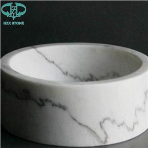 White Marble Round Basin/Wash Sink/Bathroom Sinks for Hotel/Wash Bowls/Interior