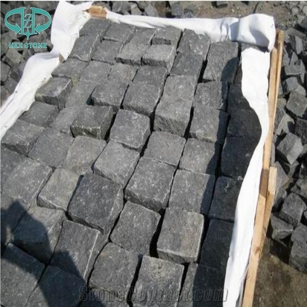 Zp Black Basalt Paver, Zhangpu Black Basalt Cleft Natural Split Cube Stone/ Zp Black Basalt Cobble Stone