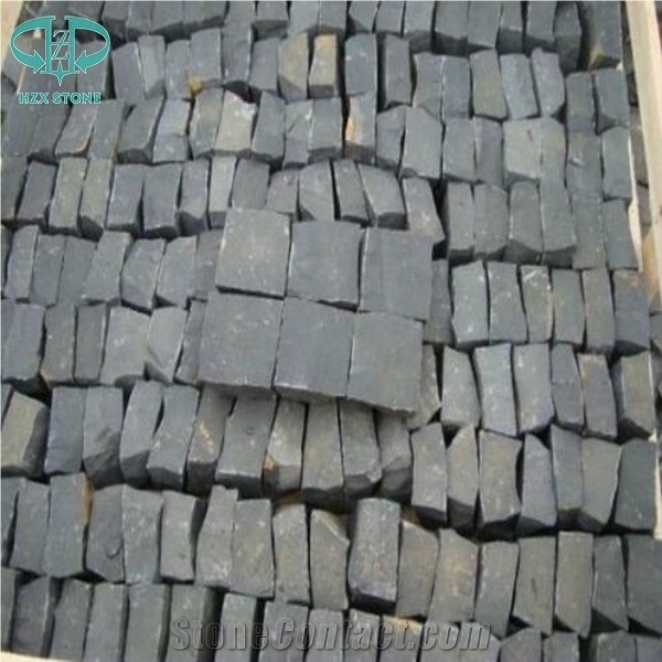 Zp Black Basalt Paver, Zhangpu Black Basalt Cleft Natural Split Cube Stone/ Zp Black Basalt Cobble Stone