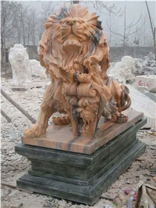Colorful Lion Sculpture,Outside animal Scupture,Garden Lion Sculpture