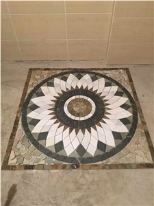 Slate Medallion Pattern ,China Colorful Slate Square and Circle Floor Medallion