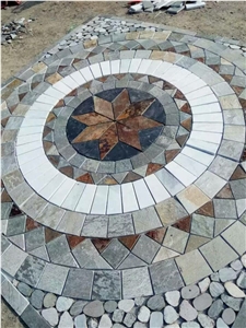 Slate Medallion Pattern ,China Colorful Slate Square and Circle Floor Medallion